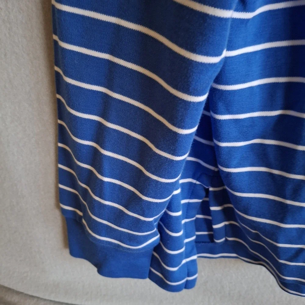 Polo Ralph Lauren Shirt Mens XL Blue White Striped Long Sleeve Polo Pony Logo